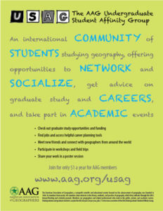 AAG Undergraduate Student Affinity Group flier