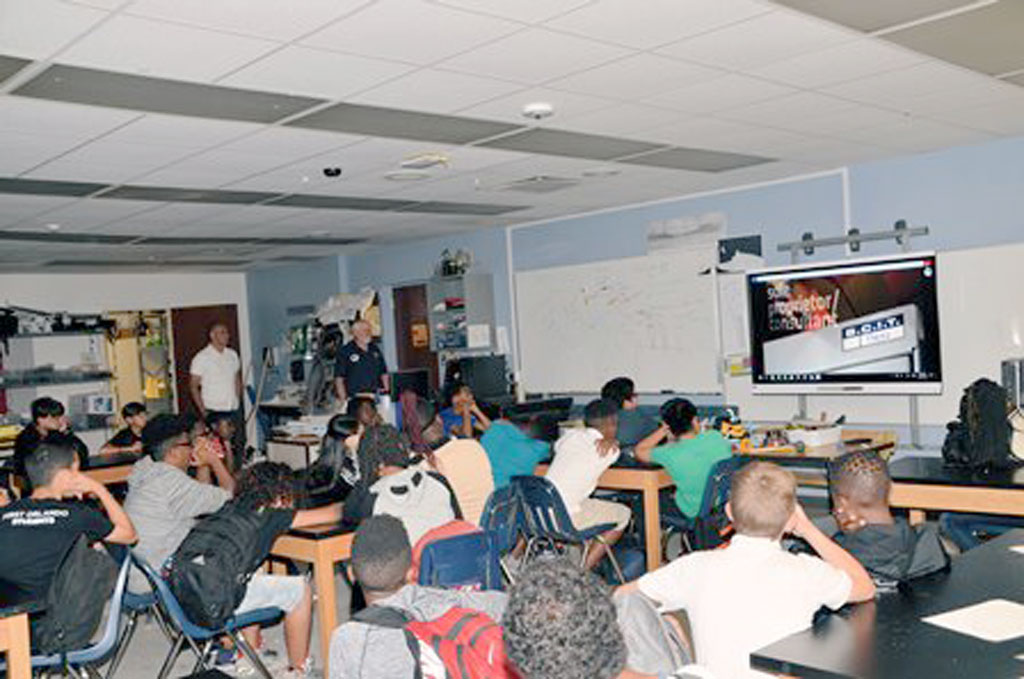 Photo of Patrick Phillips and his colleague James Mazurak instruct a class