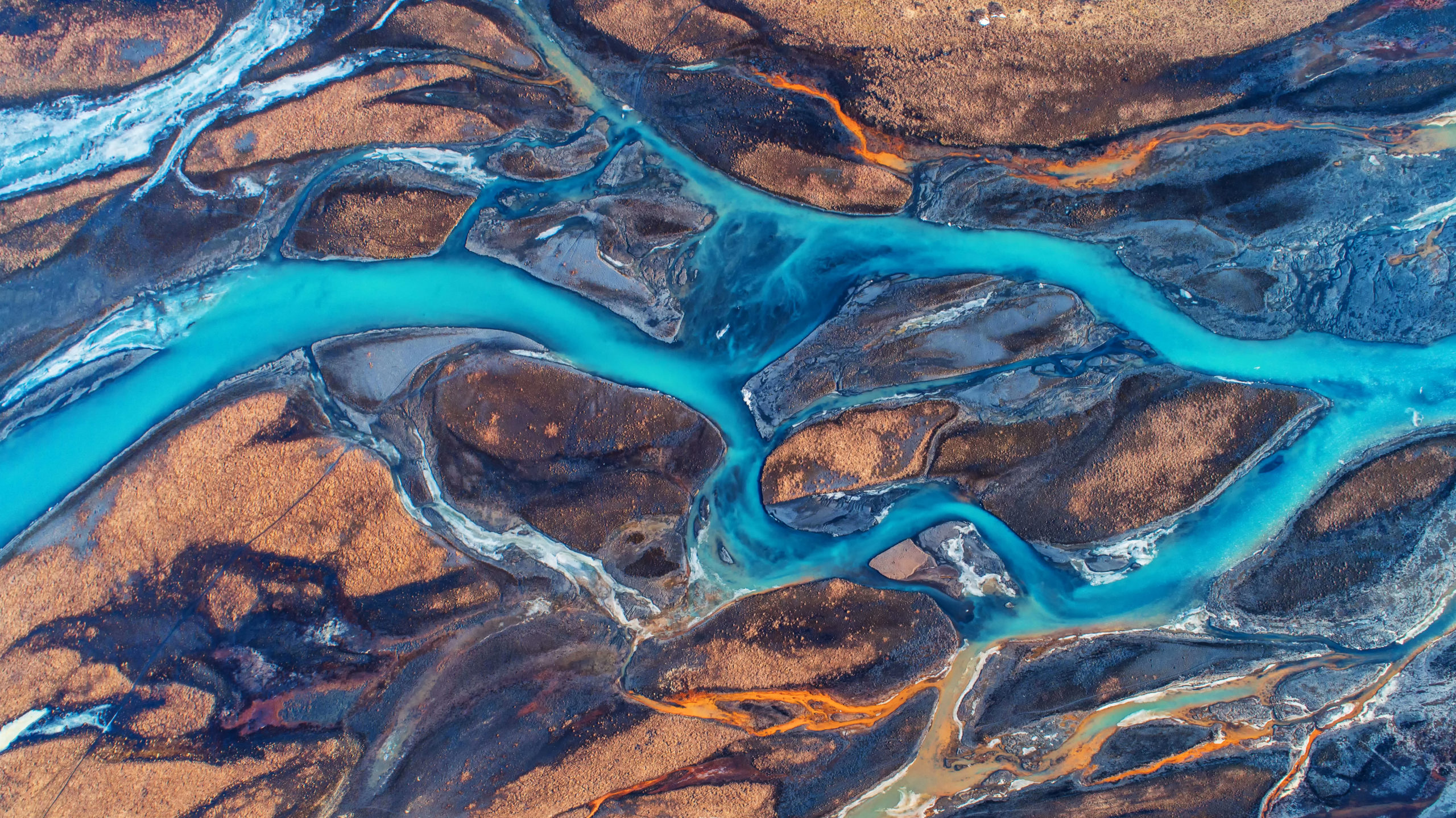 Abstract aerial view of rivers