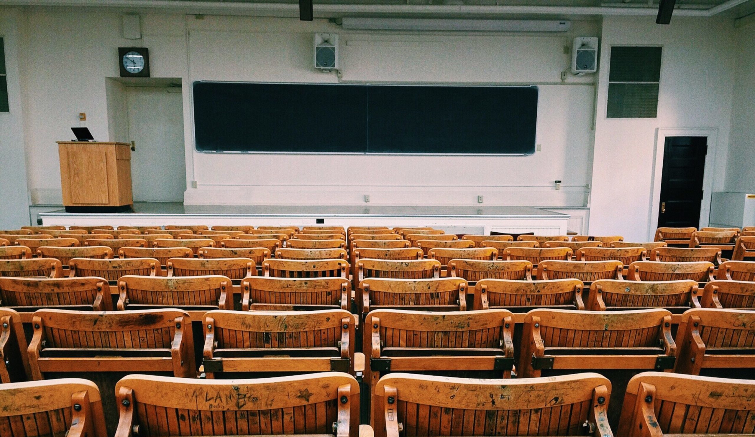 Empty university lecture hall
