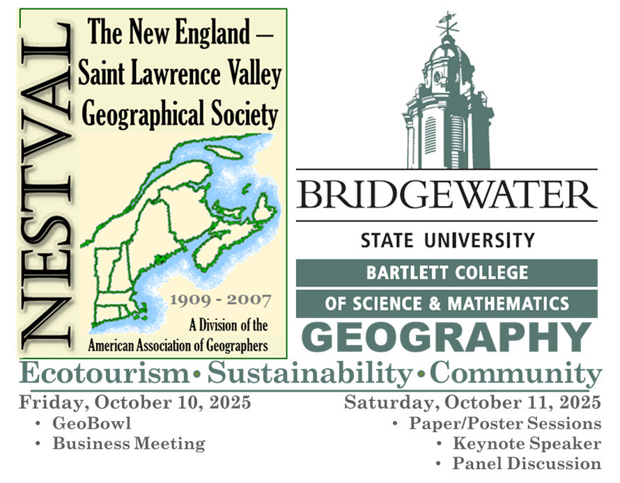 Decorative save-the-date graphic for NESTVAL fall regional division meeting on Oct. 10-11 at Bridgewater State University in Massachusetts