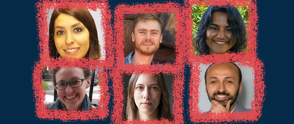 Building Impact and Engagement into Your Early Academic Career webinar collage with images of Lucia Alessi, Gabe Schwartzman, Priti Narayan, Abigail Cooke, Emily Rosenman and Theodor Cojoianu