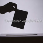 Screenshot of hand placing ballot in box from an Esri StoryMap: The American Voting Population