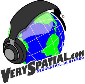 VerySpatial.com logo - the earth wearing headphones