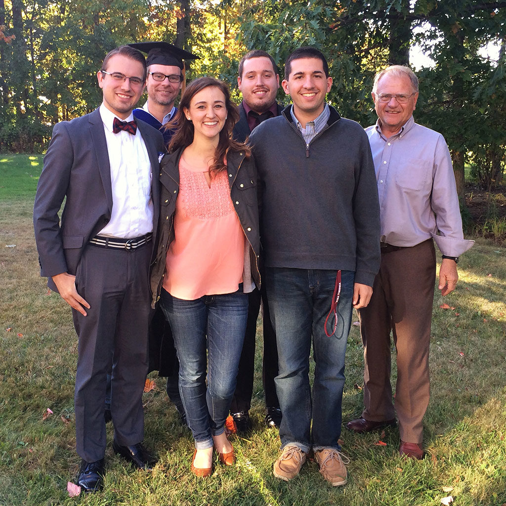 Photo of William B Kory with some of his students