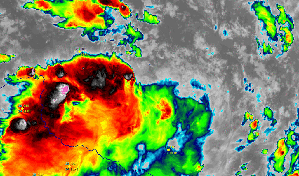 Mesoscale convective vortex over Brazil. Credit: NASA