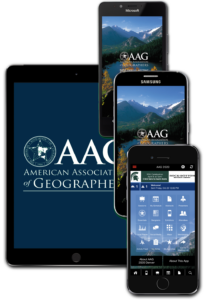 Illustration showing AAG's mobile app on four different devices