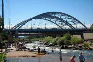 Confluence Park rapids and beach by Kent Kanouse, Creative Commons by Wally Gobetz, Creative Commons