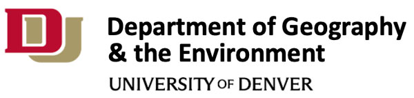 University of Denver Department of Geography and the Environment logo