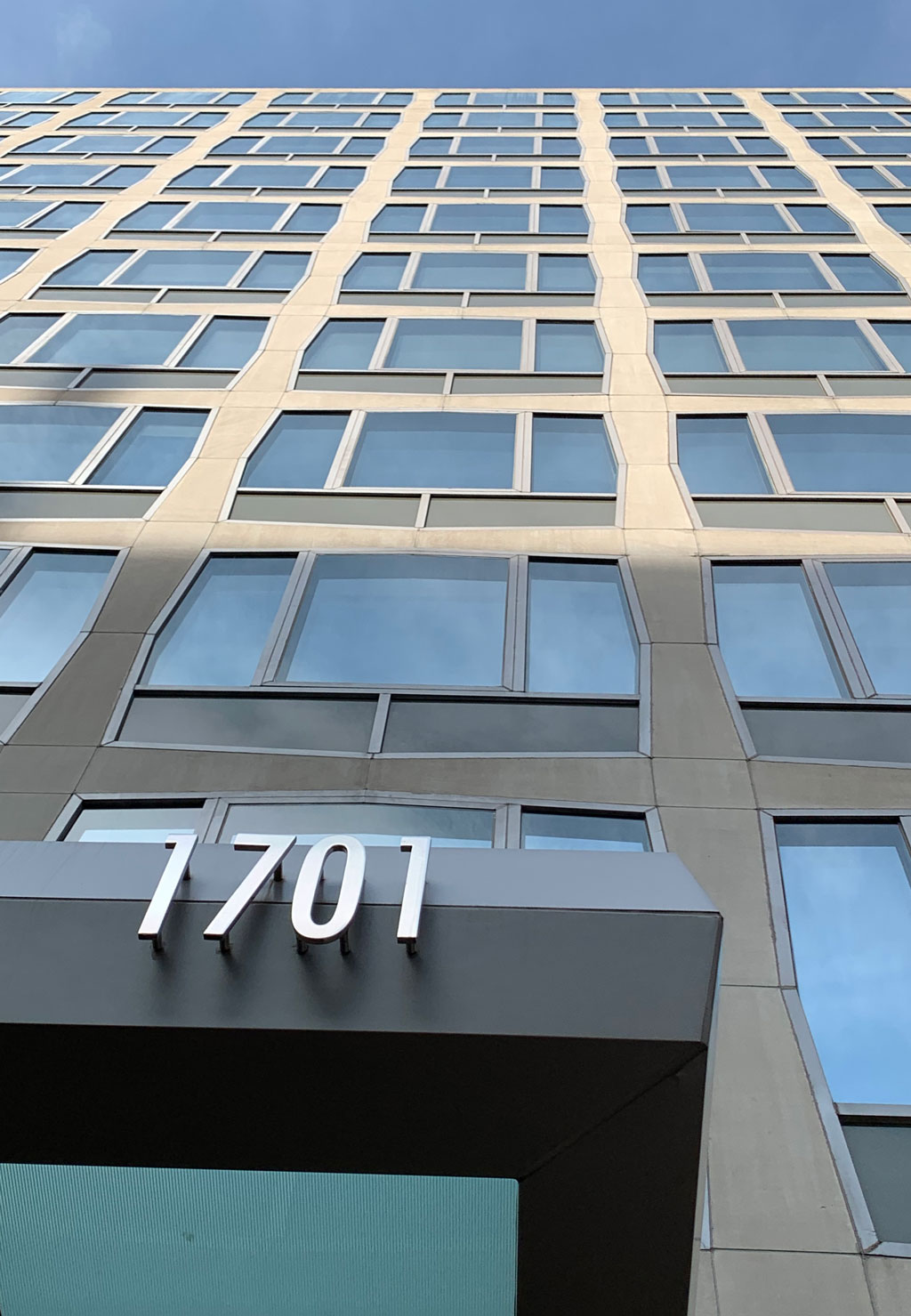 Photo of exterior facade of new AAG office at 1701 Pennsylvania Ave in Washington DC