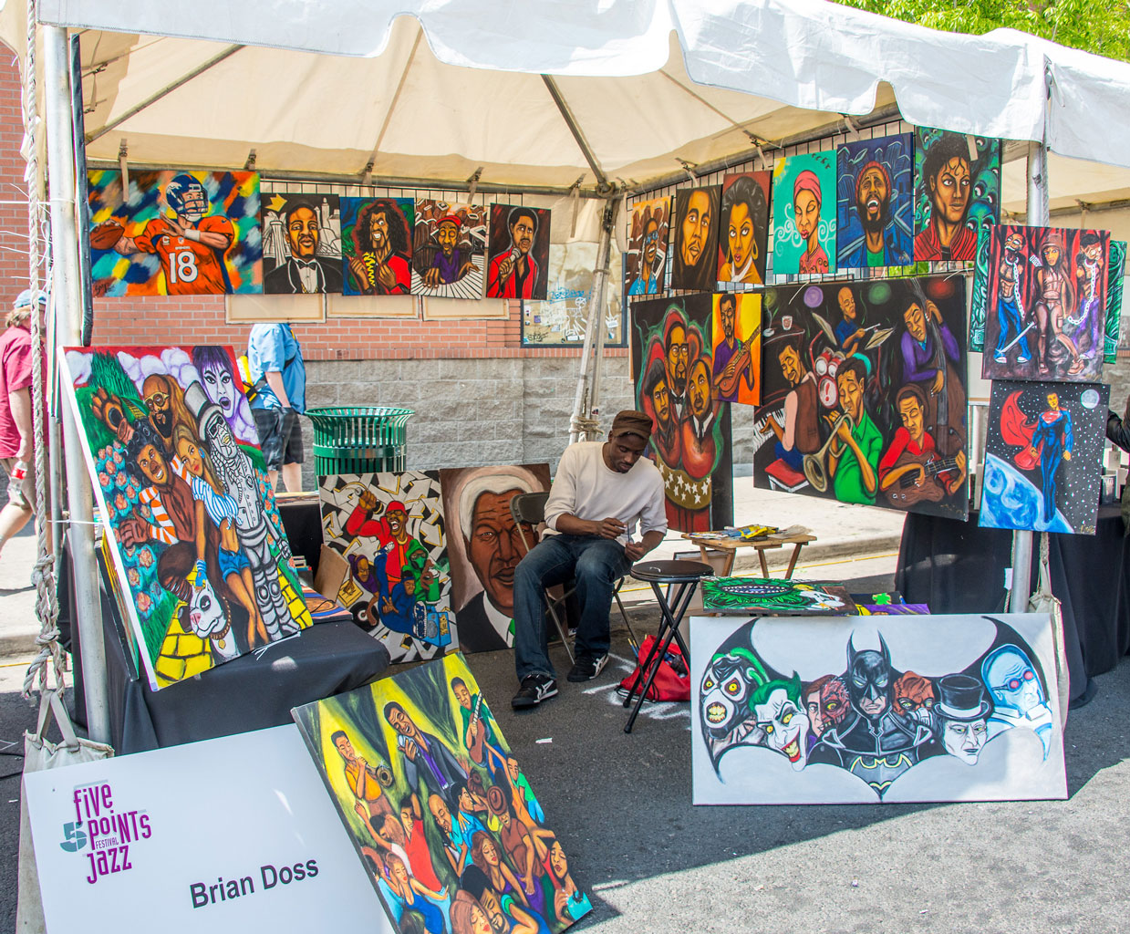Photo of Artist Brian Doss at the annual Jazz Festival in Five Points. Credit: Kent Kanuse, Flickr.