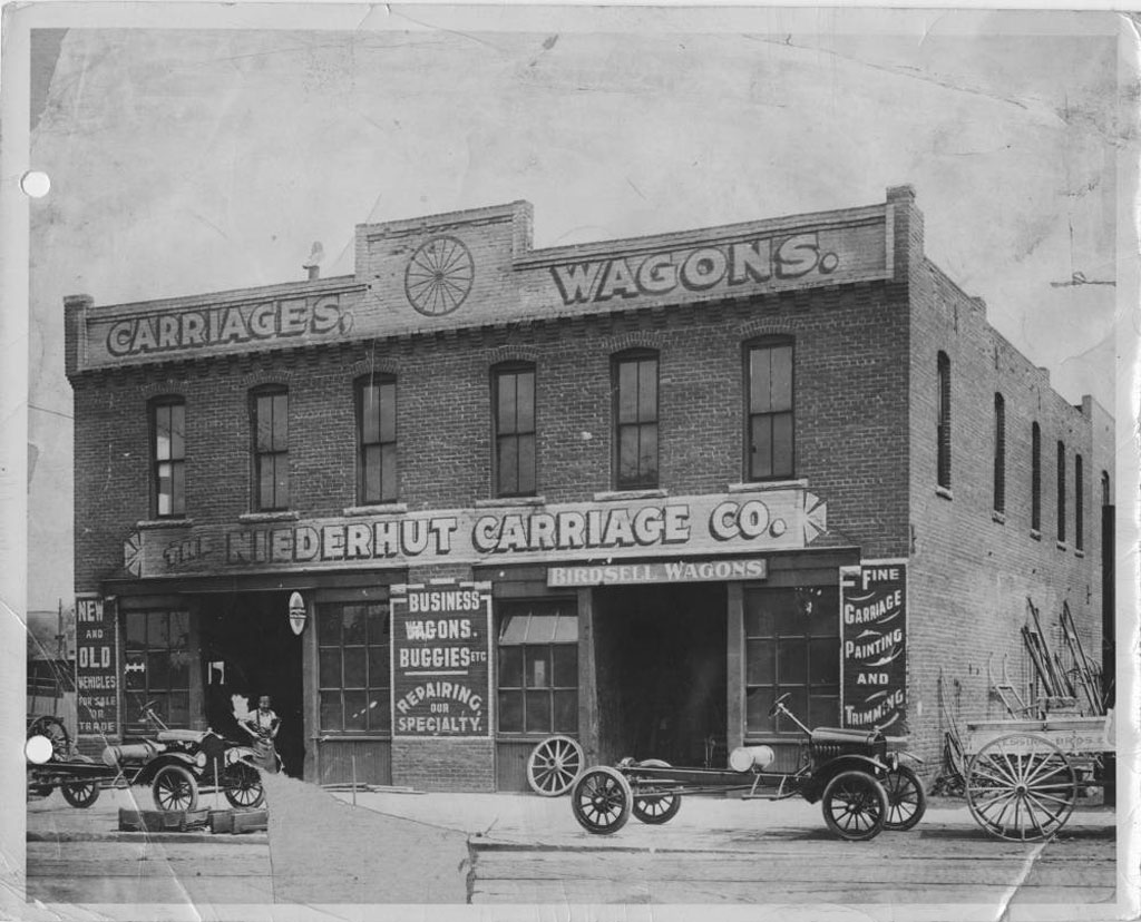 Photo of Niederhut Carriage Company circa 1900; credit Denver Public Library Special Collections
