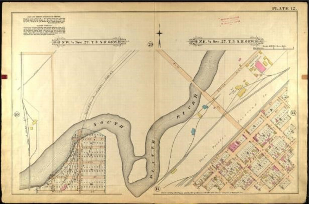 Image of Robinson Atlas of the City of Denver (Plate 12). Source: Denver Public Library, Special Collections