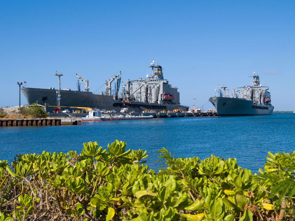 USS Misouri ship docked in Pearl Harbor