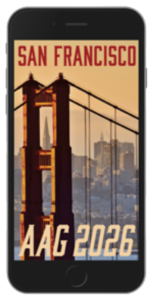 AAG 2026 San Francisco mobile app splash screen on iPhone