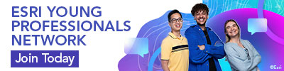 Esri Young Professionals Network banner ad showing a diverse group of young people with a call to action to Join Today.