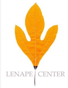 Lenape Center logo with a gold sassafrass leaf